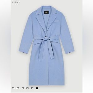 NWT Maje Light Blue Wrap Coat